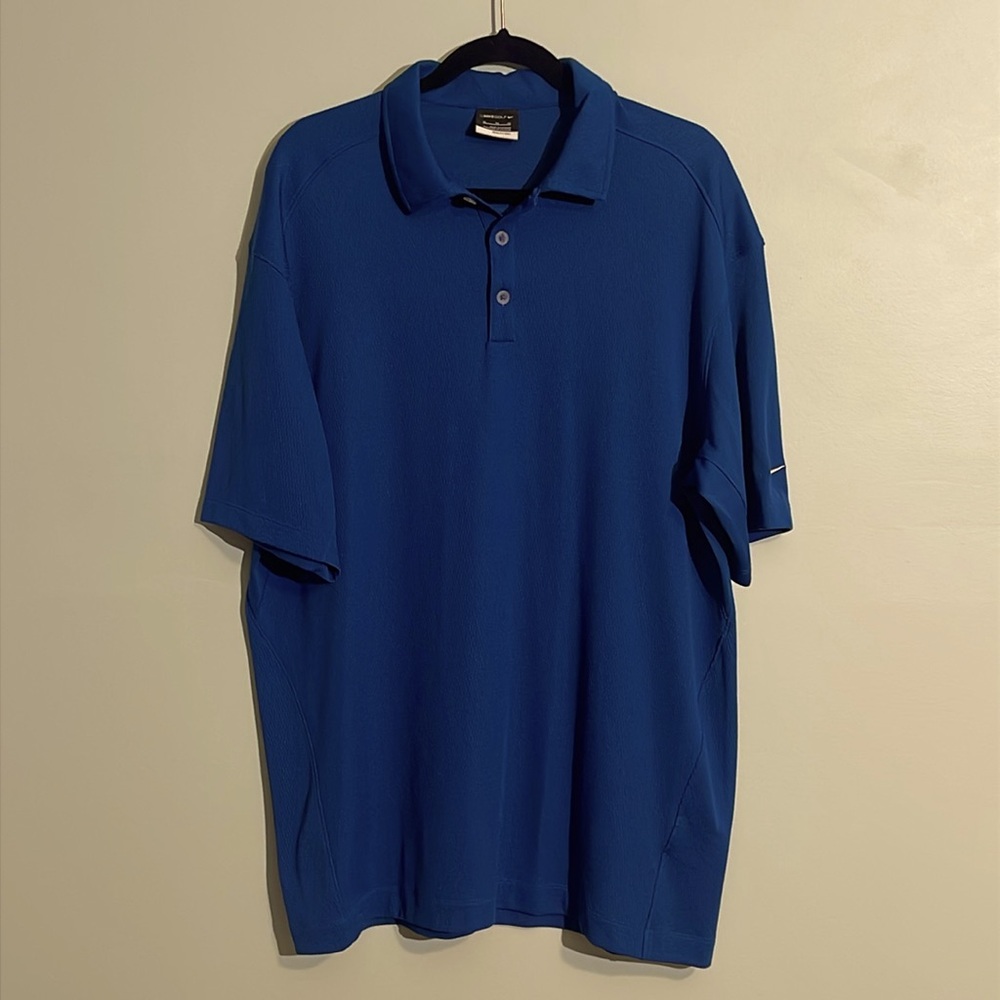 Nike Golf Fit Dry Blue Breathable Polo Shirt Men’s Size XL Short Sleeves Logo